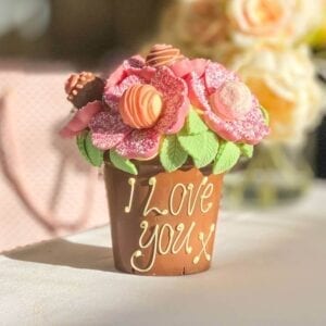 Personalised Pink Chocolate Smash Flower Pot