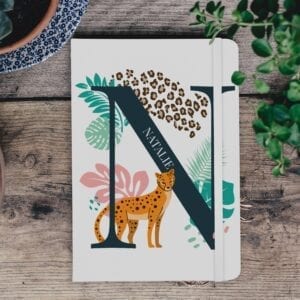 Personalised Leopard Initial Notebook