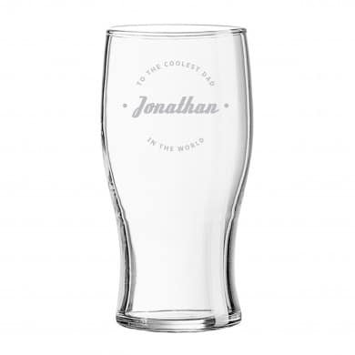 Personalised Coolest Dad Ever Tulip Pint Glass