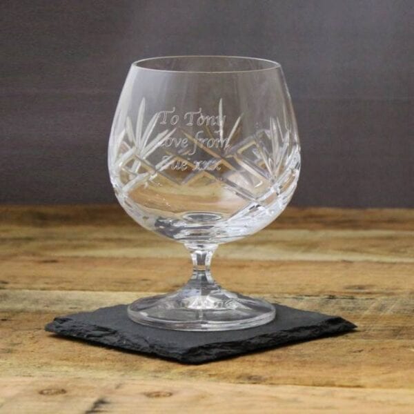 Personalised Cut Crystal Brandy Glass
