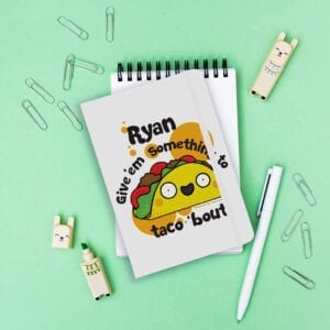 Personalised Taco White Notebook