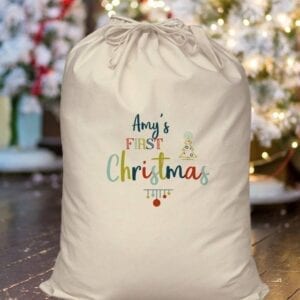 Personalised My First Christmas Cotton Sack