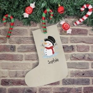 Personalised Christmas Santa Grey Stocking