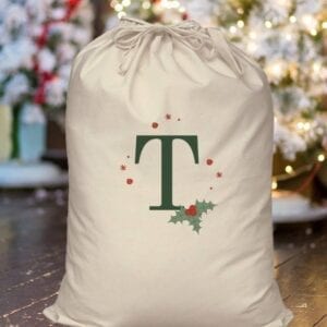 Personalised Tree Initial Cotton Sack