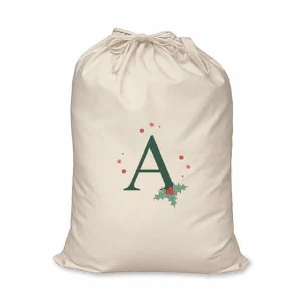 Personalised Tree Initial Cotton Sack