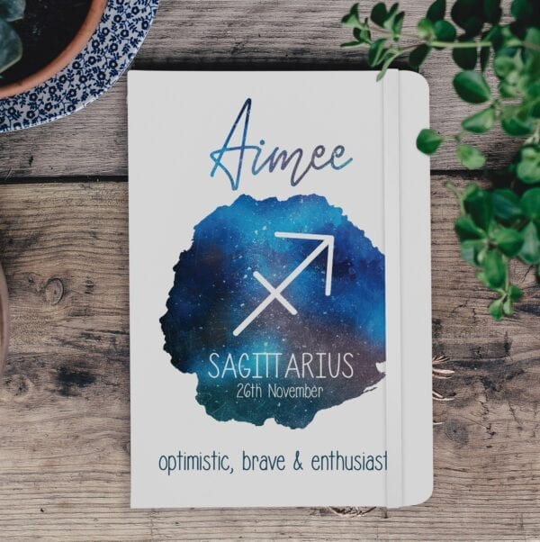 Personalised A5 Horoscope White Notebook