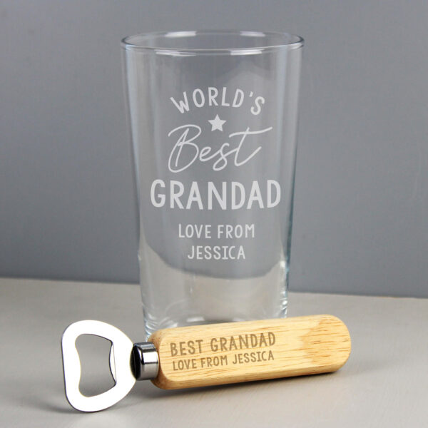 Personalised Father’s Day Pint Glass & Bottle Opener