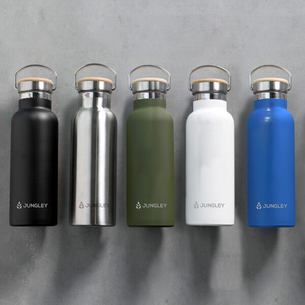 Personalised Insulated Drinks Bottle 500ml – White – Small Personalisation