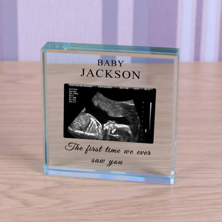 Personalised Glass Photo Frame – Baby Scan