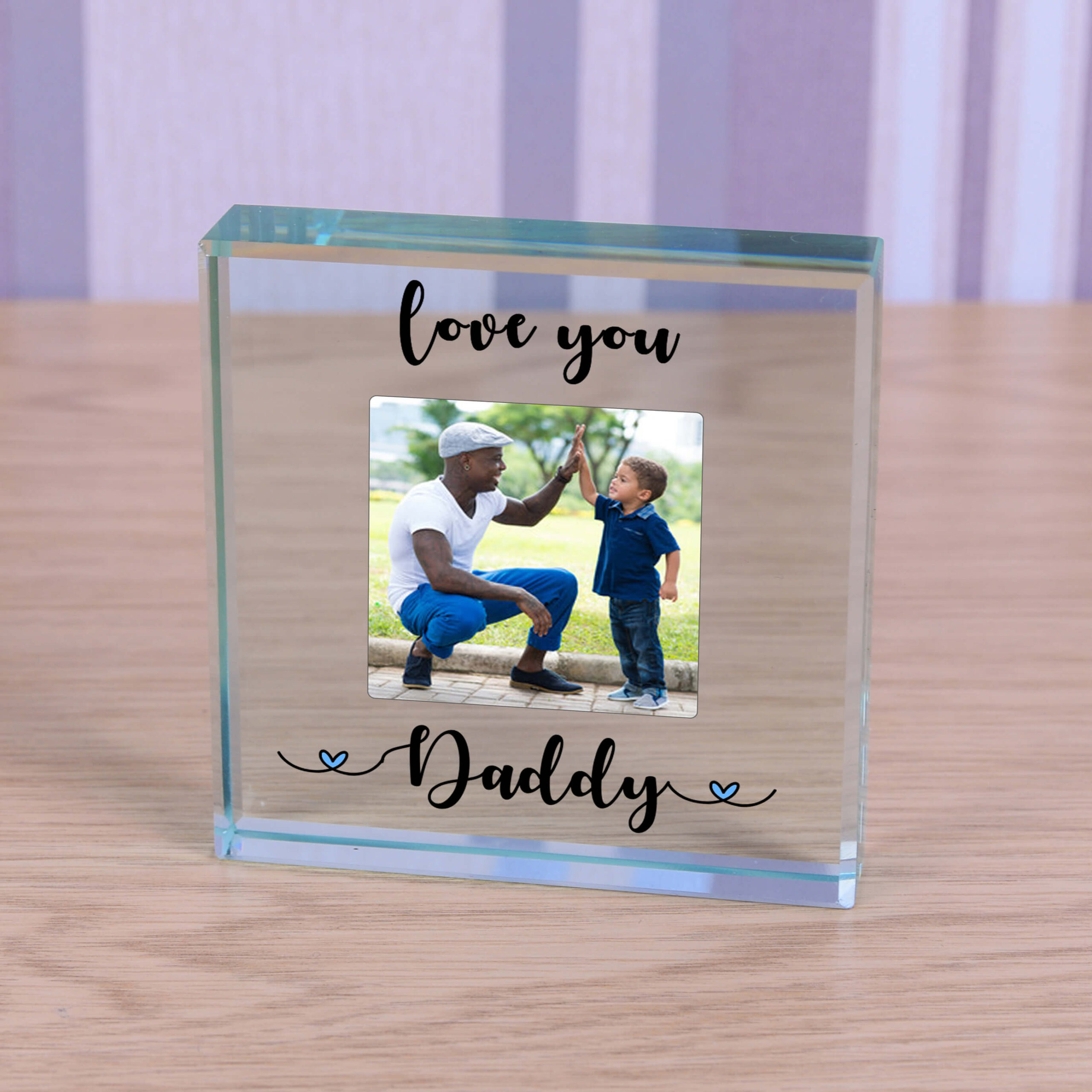 Personalised Glass Photo Frame – Love You Dad/Daddy