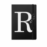 Personalised Name in Initial Black A5 Notebook