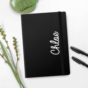 Personalised White Name Black A5 Notebook