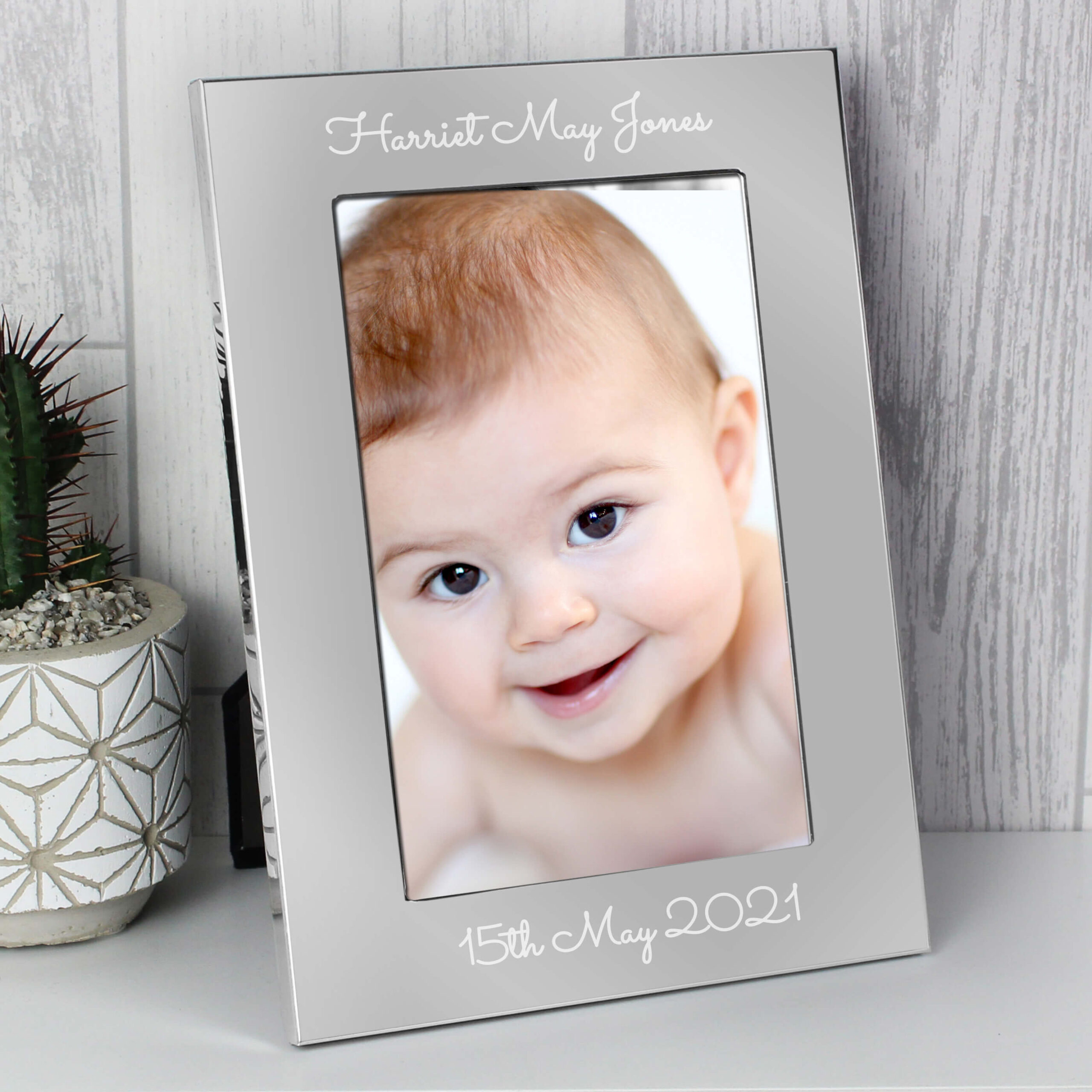 Personalised Any Message 7×5 Silver Photo Frame
