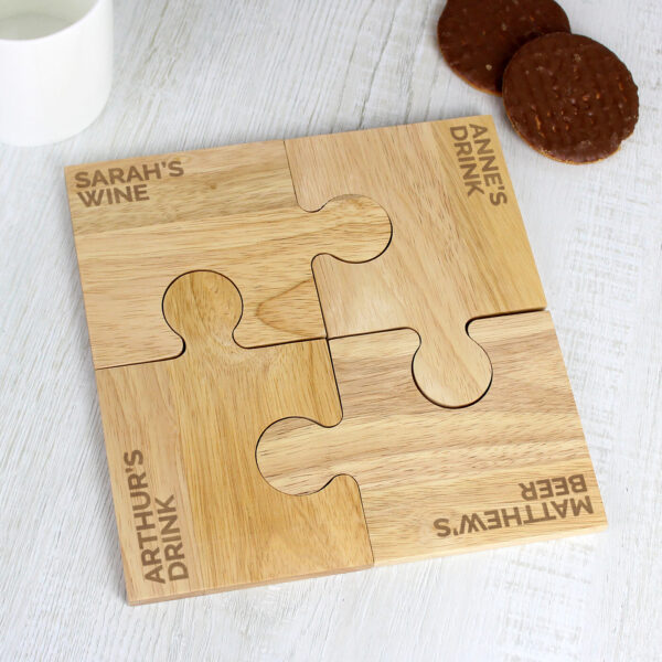 Personalised Any Message Jigsaw Coasters