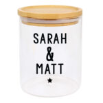 Personalised Any Message Glass Storage Jar with Bamboo Lid