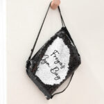 Personalised Secret Message Sequin Bag – Black