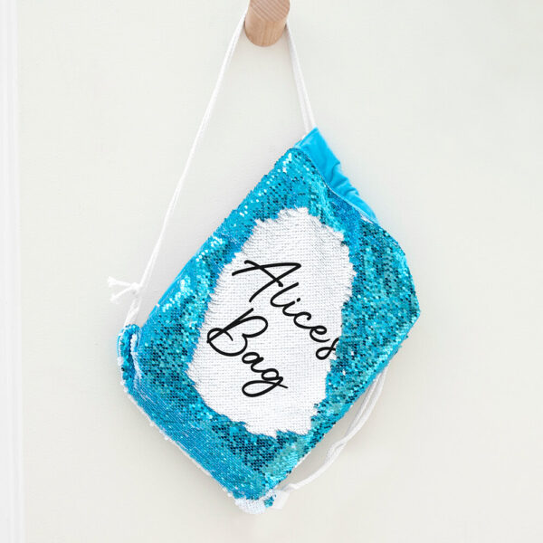 Personalised Secret Message Sequin Bag – Blue