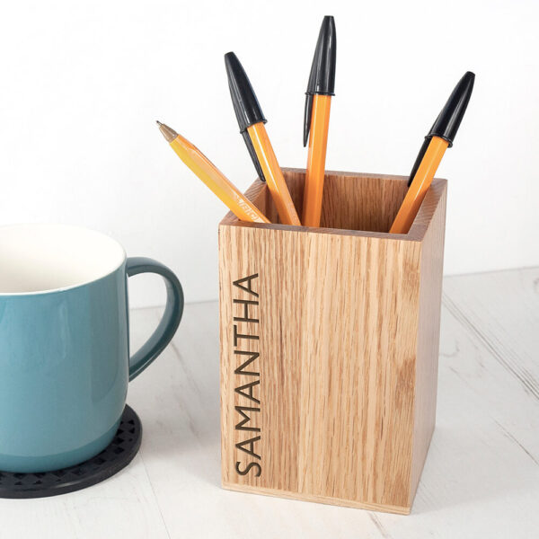 Personalised Wooden Stationary Holder