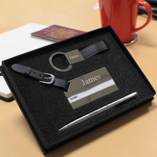 Personalised Key Ring, Pen & Luggage Tag Gift Set