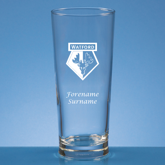 Personalised Watford FC Beer Glass