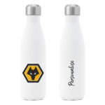 Personalised Wolverhampton Wanderers FC Insulated Water Bottle – White