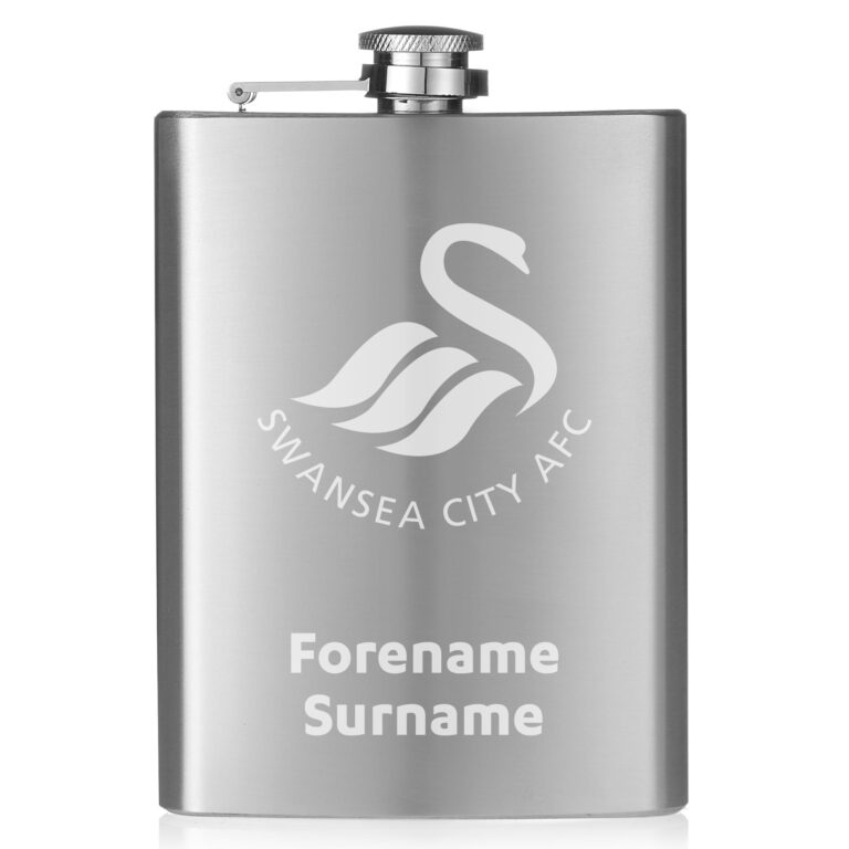 Personalised Swansea City FC Crest Hip Flask