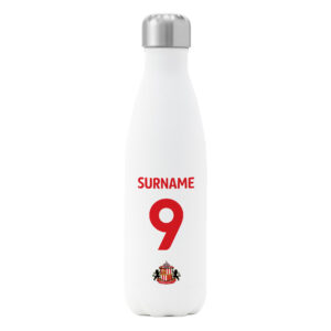 Personalised Sunderland FC Shirt Insulated Water Bottle – White