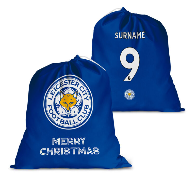Personalised Leicester City FC Back of Shirt Santa Sack