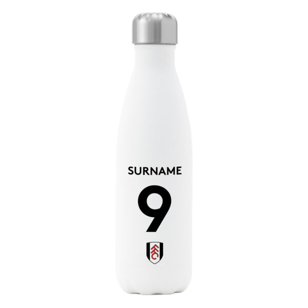 Personalised Fulham FC Shirt Insulated Water Bottle – White