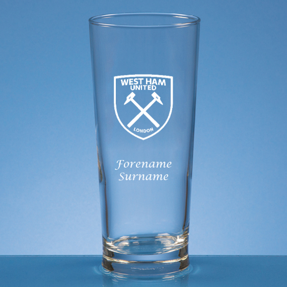 Personalised West Ham United FC Beer Glass