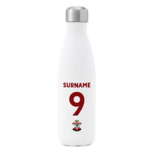 Personalised Southampton FC Shirt Insulated Water Bottle – White