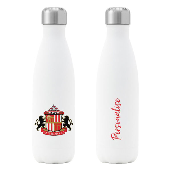 Personalised Sunderland FC Insulated Water Bottle – White
