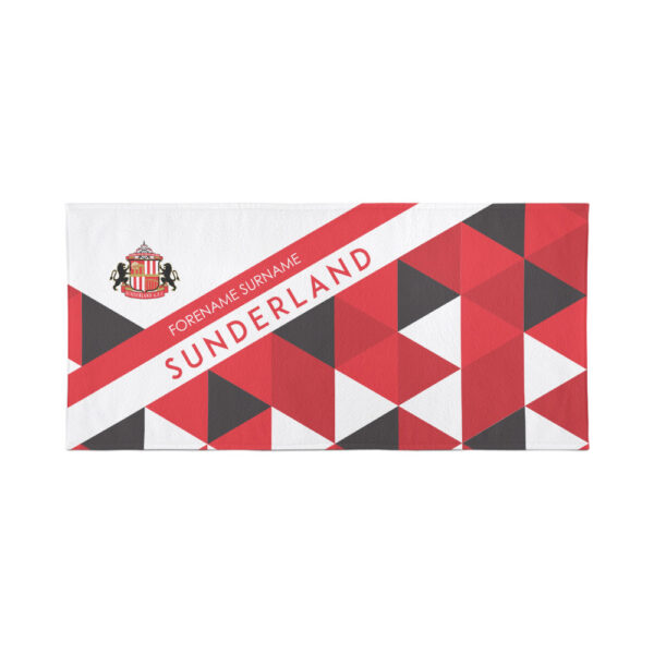 Personalised Sunderland FC Geometric Beach Towel – 80cm x 160cm