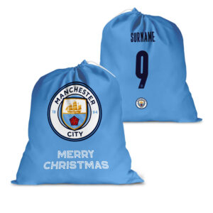Personalised Manchester City FC Back of Shirt Santa Sack