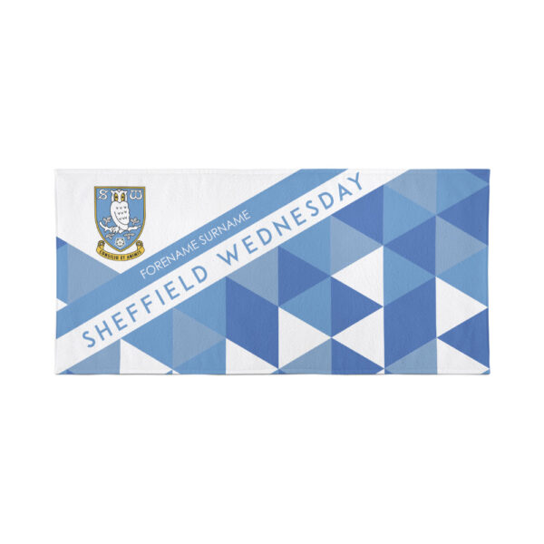 Personalised Sheffield Wednesday FC Geometric Beach Towel – 80cm x 160cm