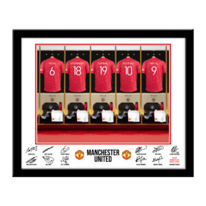 Personalised Manchester United FC Dressing Room Framed Print