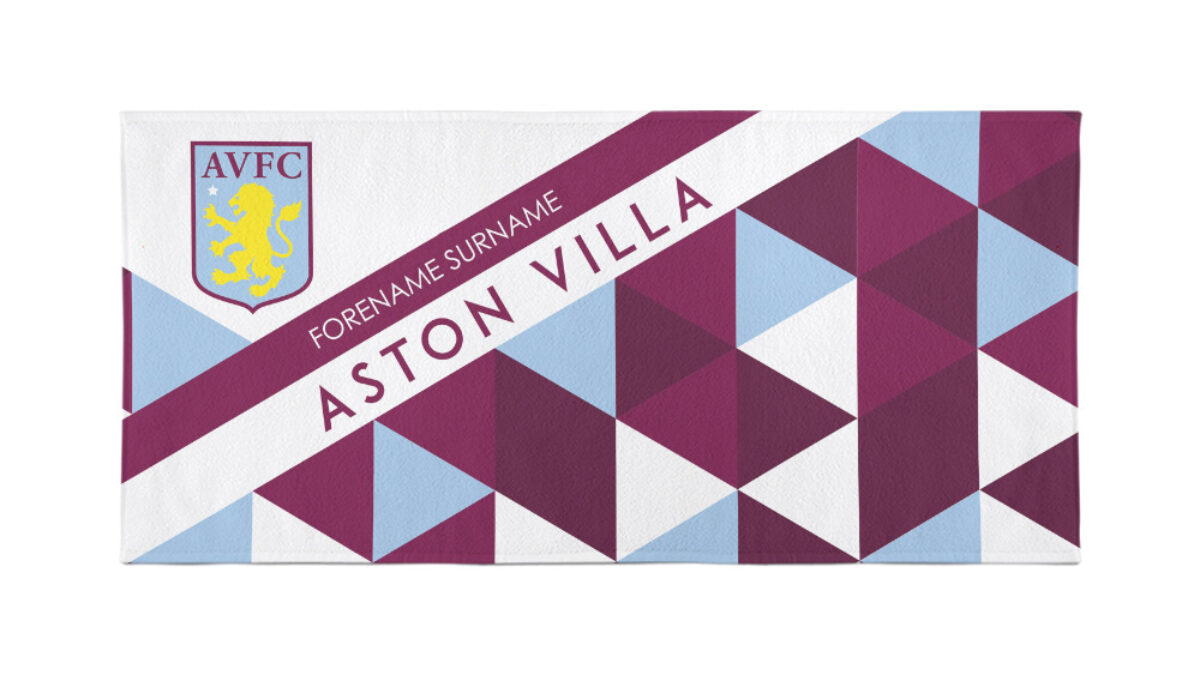 Aston Villa F.C Large Beach Towel Personalise with Any Name 