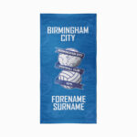 Personalised Birmingham City FC Crest Beach Towel – 70cm x 140cm