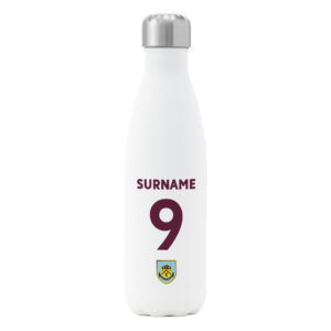 Personalised Burnley FC Shirt Insulated Water Bottle – White