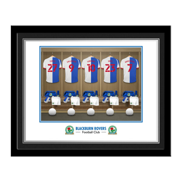 Personalised Blackburn Rovers FC Dressing Room Photo Framed