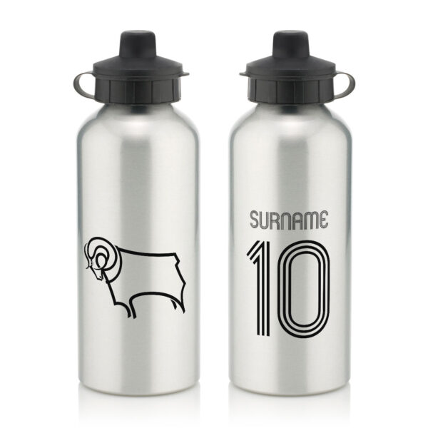 Personalised Derby County FC Retro Shirt Water Bottle