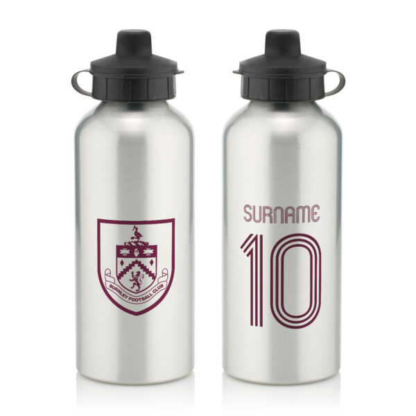 Personalised Burnley FC Retro Shirt Water Bottle
