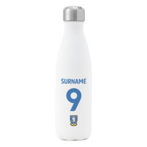 Personalised Sheffield Wednesday FC Shirt Insulated Water Bottle – White