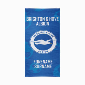 Personalised Brighton & Hove Albion FC Crest Beach Towel – 70cm x 140cm