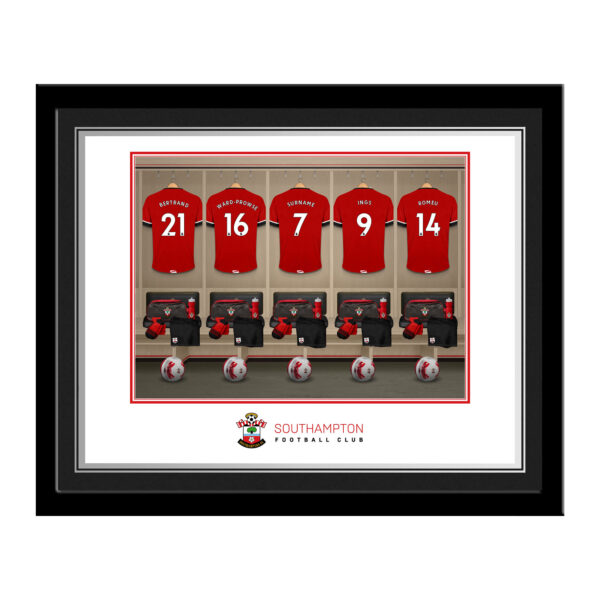 Personalised Southampton FC Dressing Room Photo Framed