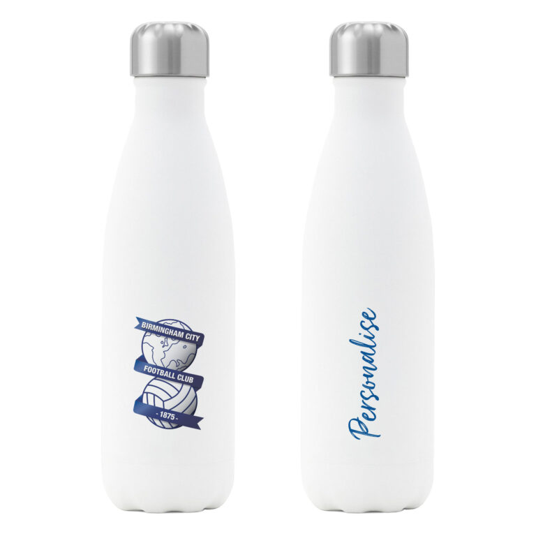 Personalised Birmingham City FC Insulated Water Bottle – White