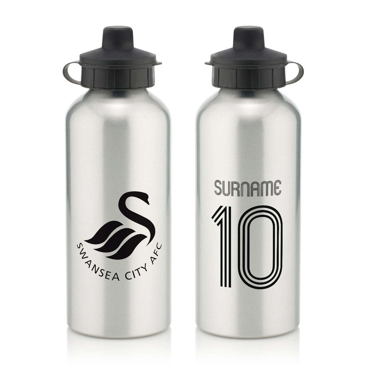 Personalised Swansea City FC Retro Shirt Water Bottle