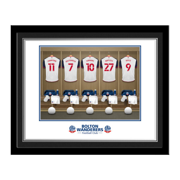 Personalised Bolton Wanderers FC Dressing Room Photo Framed