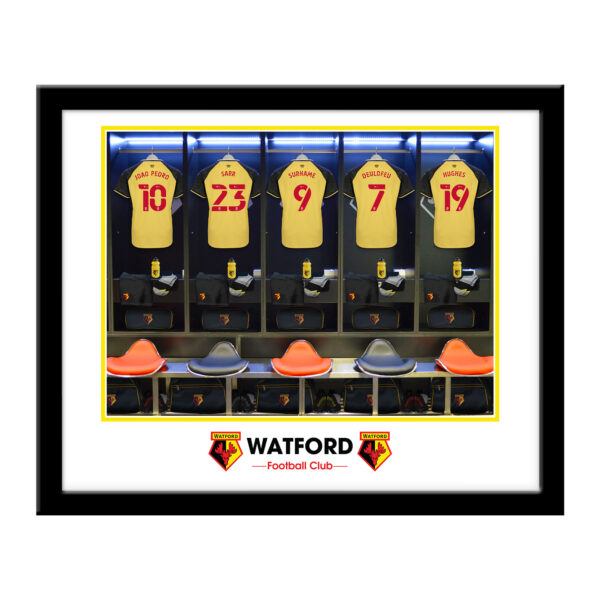 Personalised Watford FC Dressing Room Framed Print
