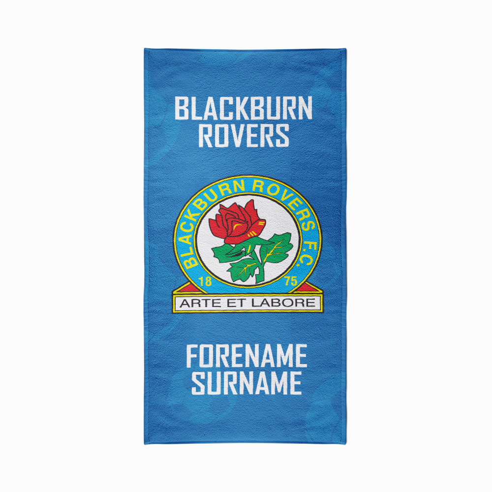 Personalised Blackburn Rovers FC Crest Beach Towel – 70cm x 140cm